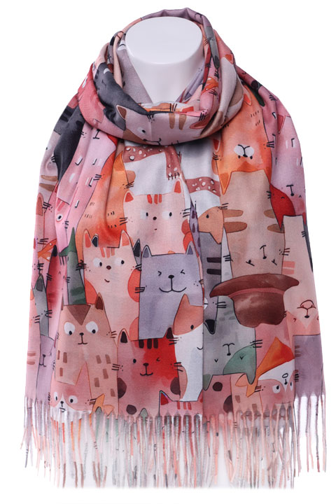 Палантин CY2593 Кошки