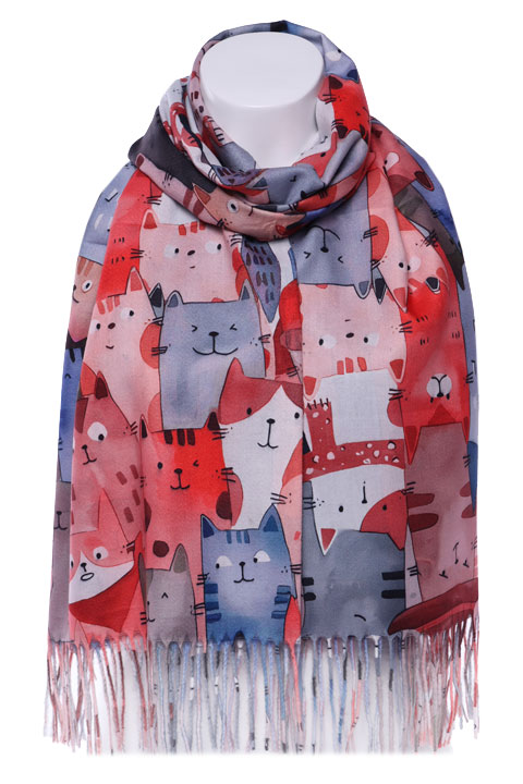 Палантин CY2593 Кошки