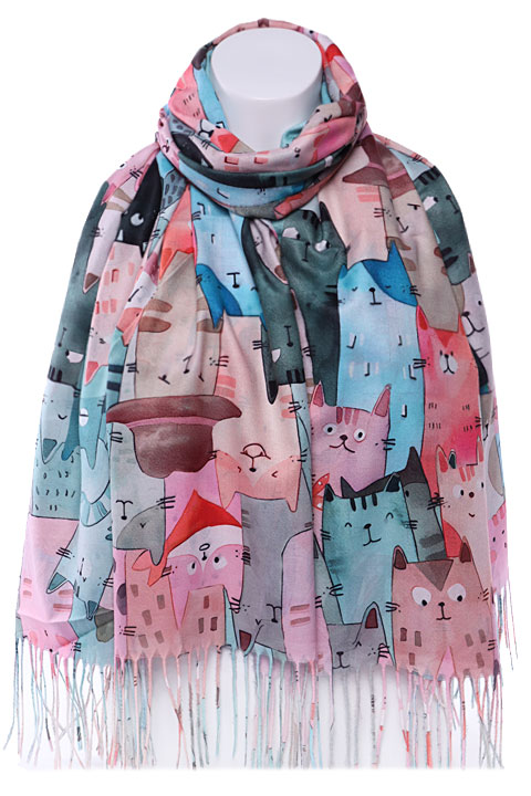 Палантин CY2593 Кошки