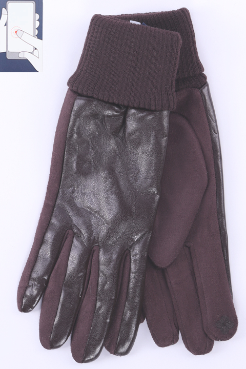 Перчатки жен. Снег 01 иск.кожа/сенсор