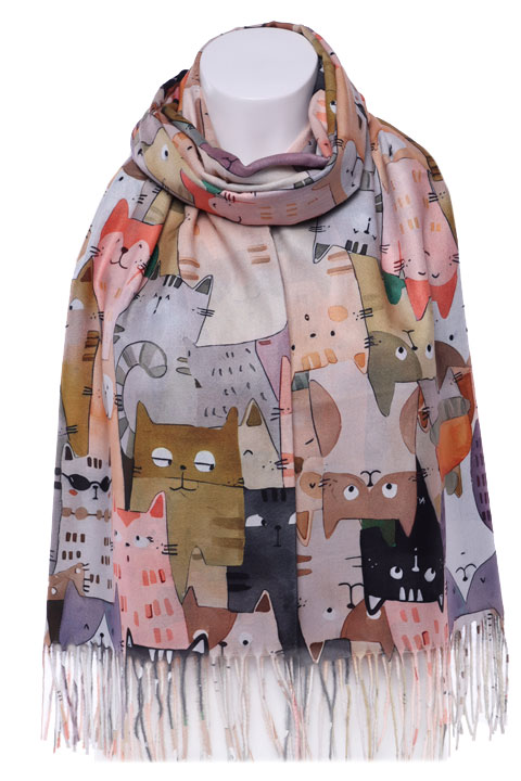 Палантин CY2593 Кошки