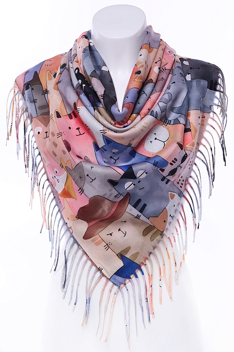 Платок CY2593-1 Кошки