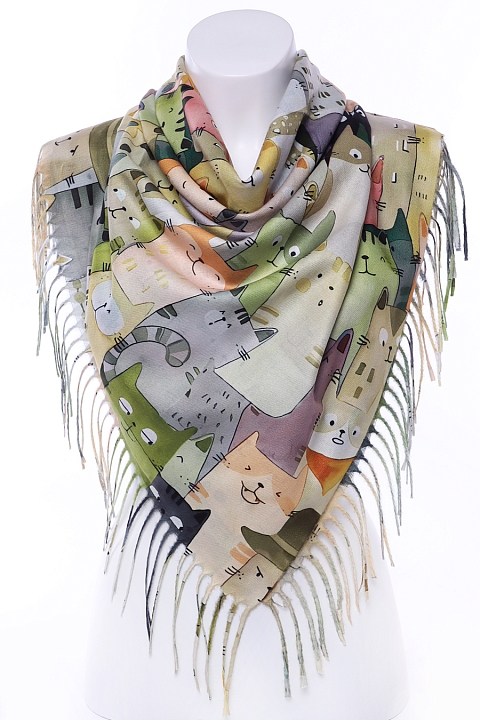 Платок CY2593-1 Кошки